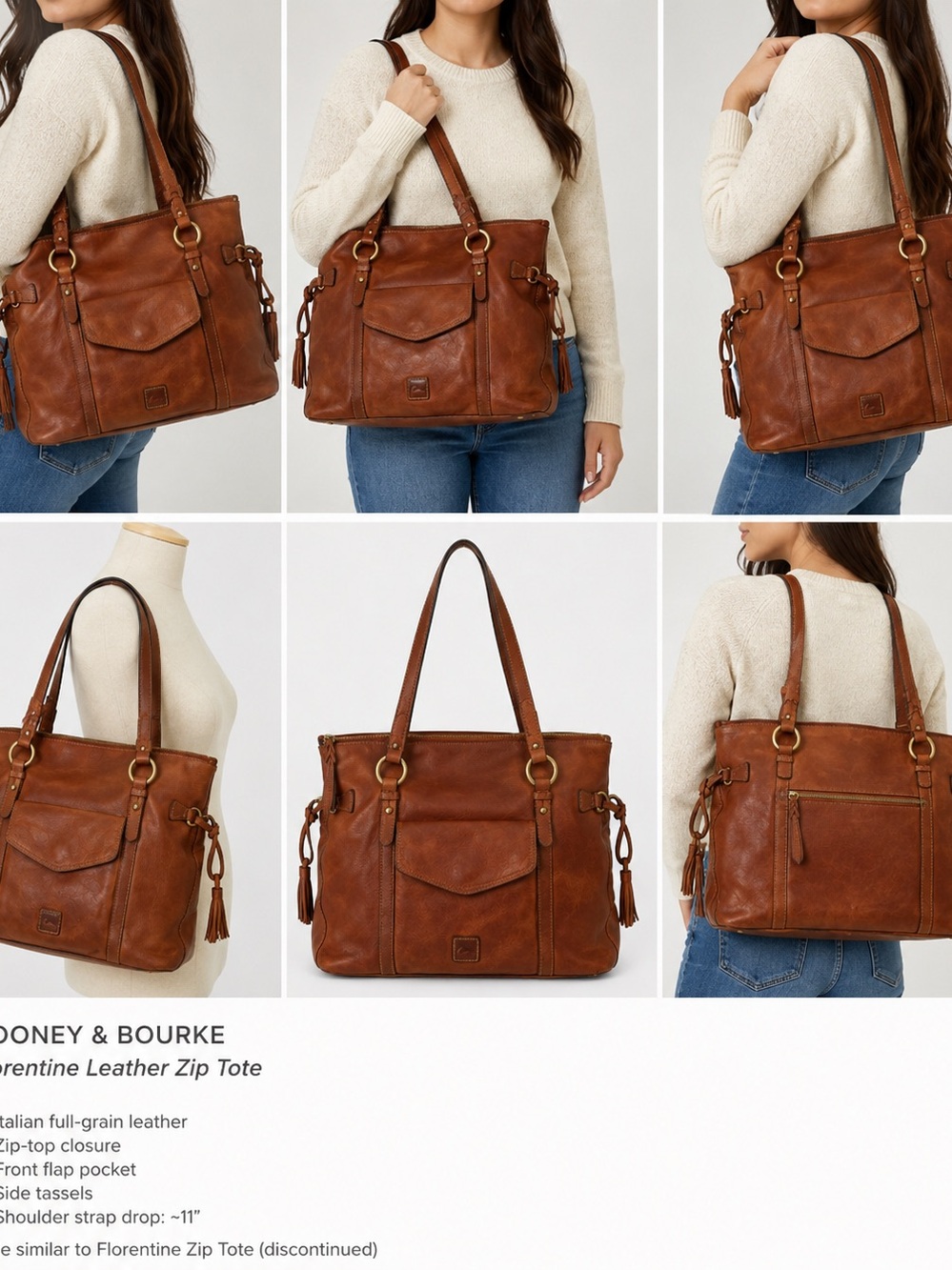 Dooney & Bourke Florentine Leather Tote - Picture 11 of 12